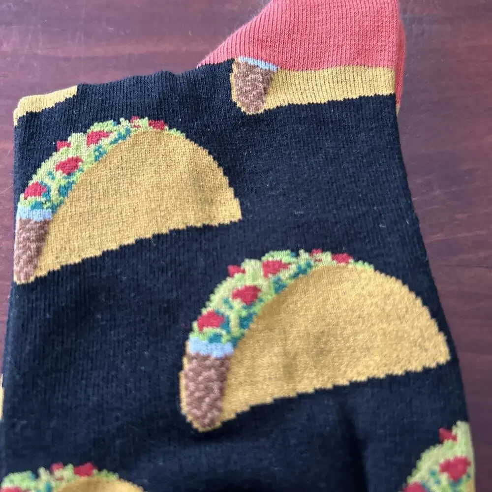 NWT!! SockSmith Women's Black Taco Socks One Size Fits Most Size 9-11